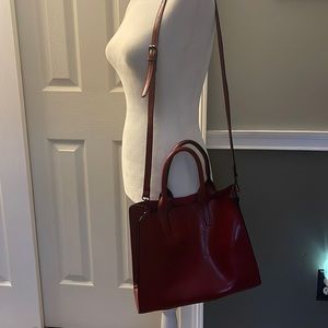 Red shoulder bag